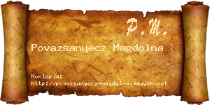 Povazsanyecz Magdolna névjegykártya